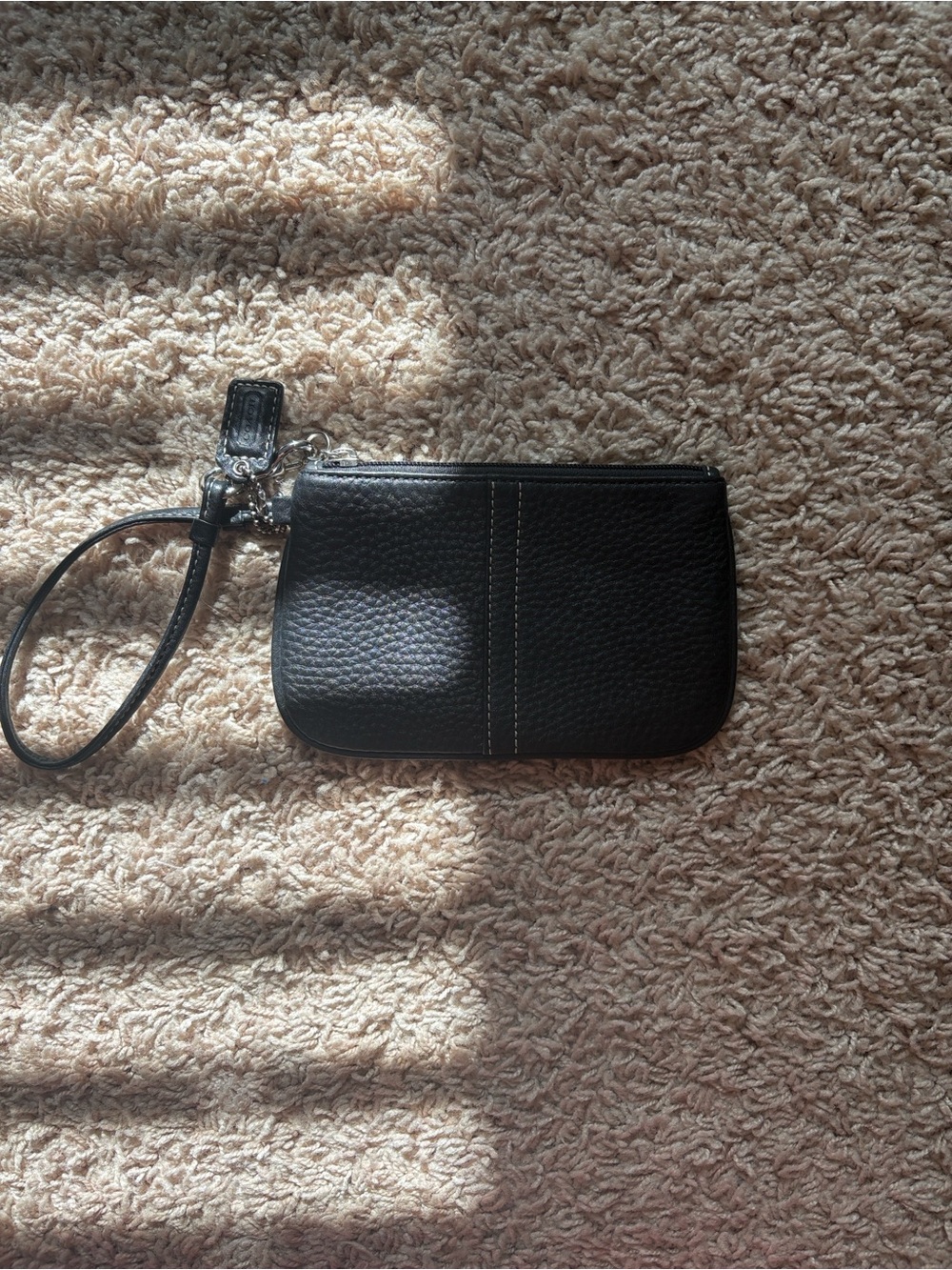 Coach Black Leather Wristlet Clutch